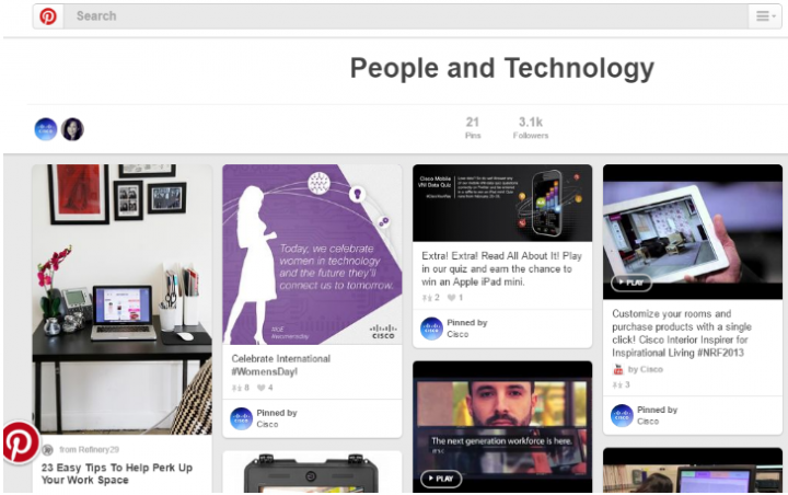Cisco: Pinterest inzetten voor tips en trends